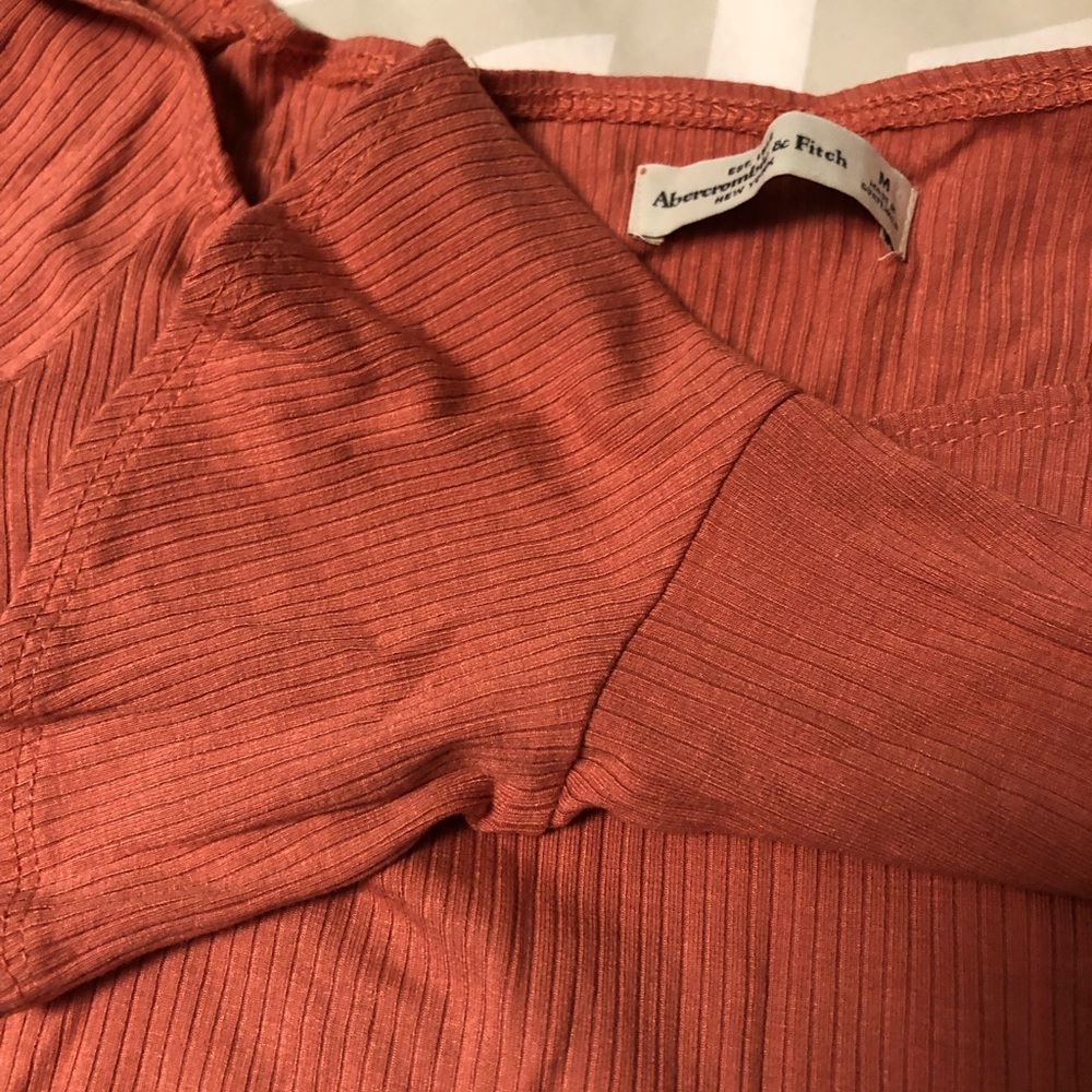 Abercrombie & Fitch Ribbed Rust Orange Bodysuit